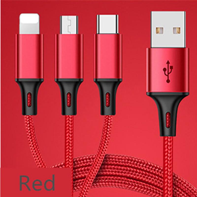 1.25m Fast Charging 3-in-1 Data Cable For Huawei Android Apple Wholesale