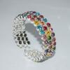 Cubic Zirconia Crystal Bracelets Crystal Rhinestones Five Rows Bangles Hand Wrist Bracel  Women