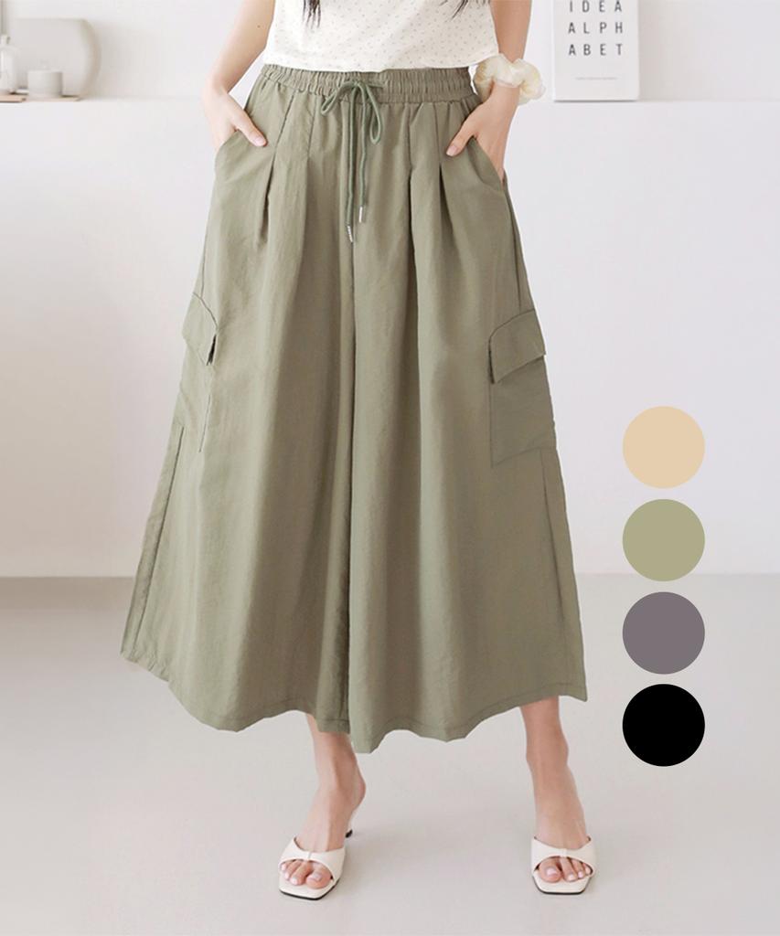 KIM YOUNG JOO GOLF Spring/Summer Wide Cargo Daily Women'S Elastic Waist Pants Dqmlsl54