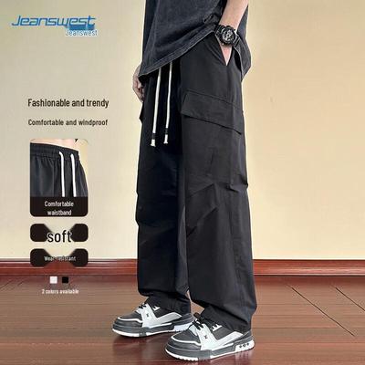 JEANSWEST Men's Lightweight Straight-Leg Casual Cargo Pants