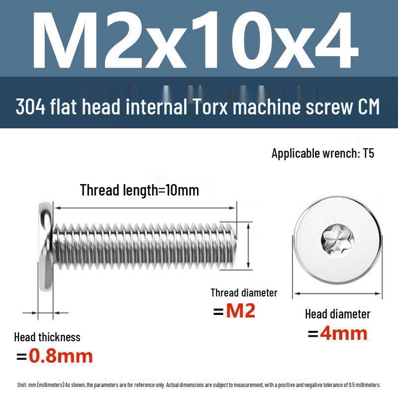 Yigu 304 Stainless Steel Thin Flat Head Torx Screw M2-M8 for Computer Machines
