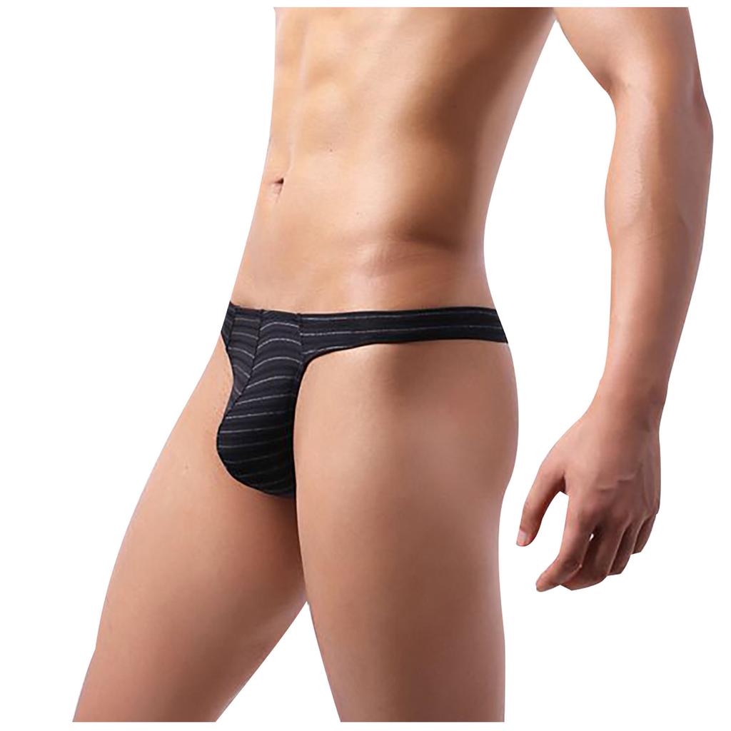 (Kung Pao Chicken)Men's Underwear Low Waist Fashion Color Stripes Comfortable Thong