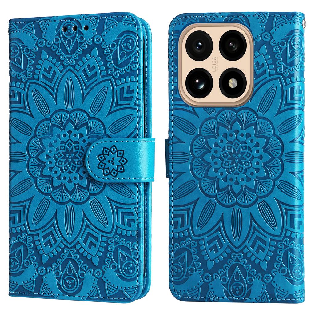 For Xiaomi 15T Etui Solsikkeavtrykk Lær Lommebok Telefondeksel