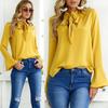 Solid Color Ladies Casual Tops Women Summer Loose Top Long Sleeve Blouse For Daily Wear