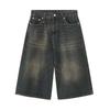 STREETRICH Korean Style Vintage Men's Jeans Summer Loose Male Wide Leg Knee Length Shorts New Washed Fashion Short Denim Pants