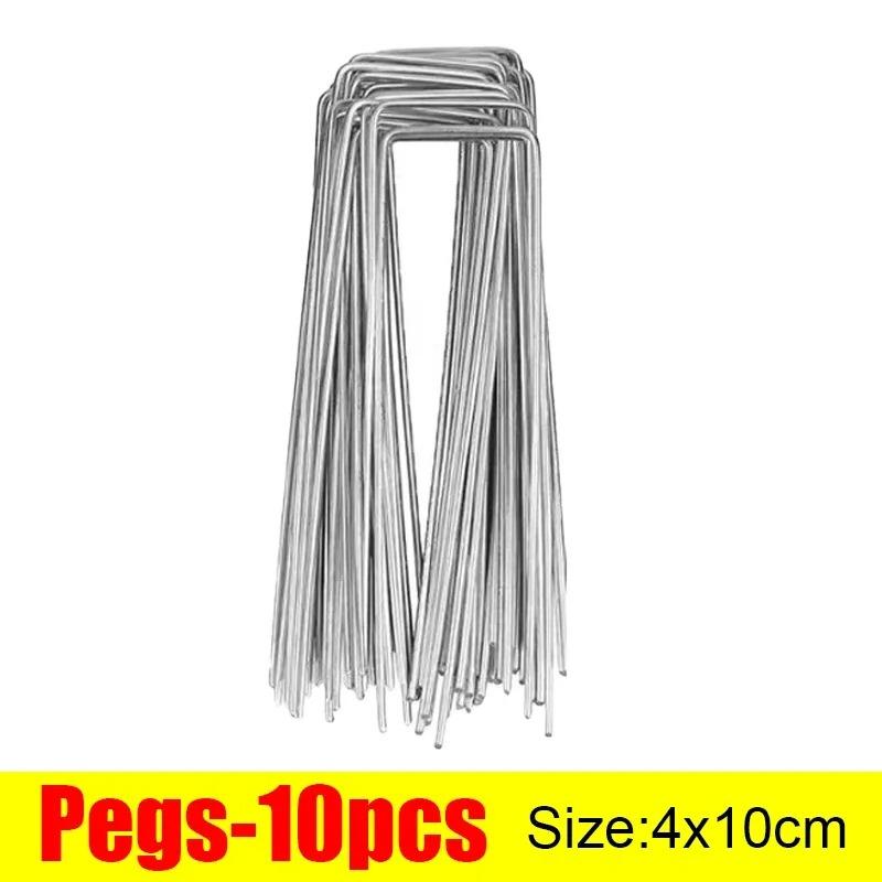 U-type Garden Staples Fence Tubing Stakes Sod Pins Landscape Spike with Plastic Gaskets Holding Lawns Hoses Barrier Ground Nail