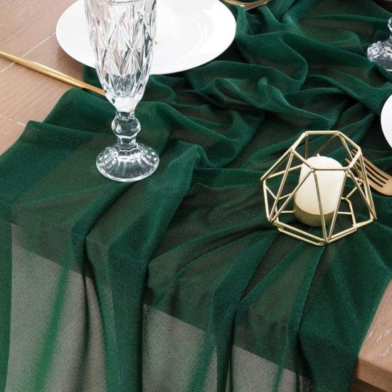 Color Tulle Table Runner French Sheer Mesh Long Rectangle Wedding