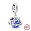 New Copper Blue Astronaut Planet Ocean Dolphin Charm Bead Fit Bracelet Women Jewelry Diy Gift