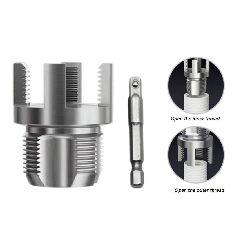 Pipe Threading Tool, PVC Pipe Threader 1'' DN25 Internal & External Pipe Threading Tool for Water Plumbing