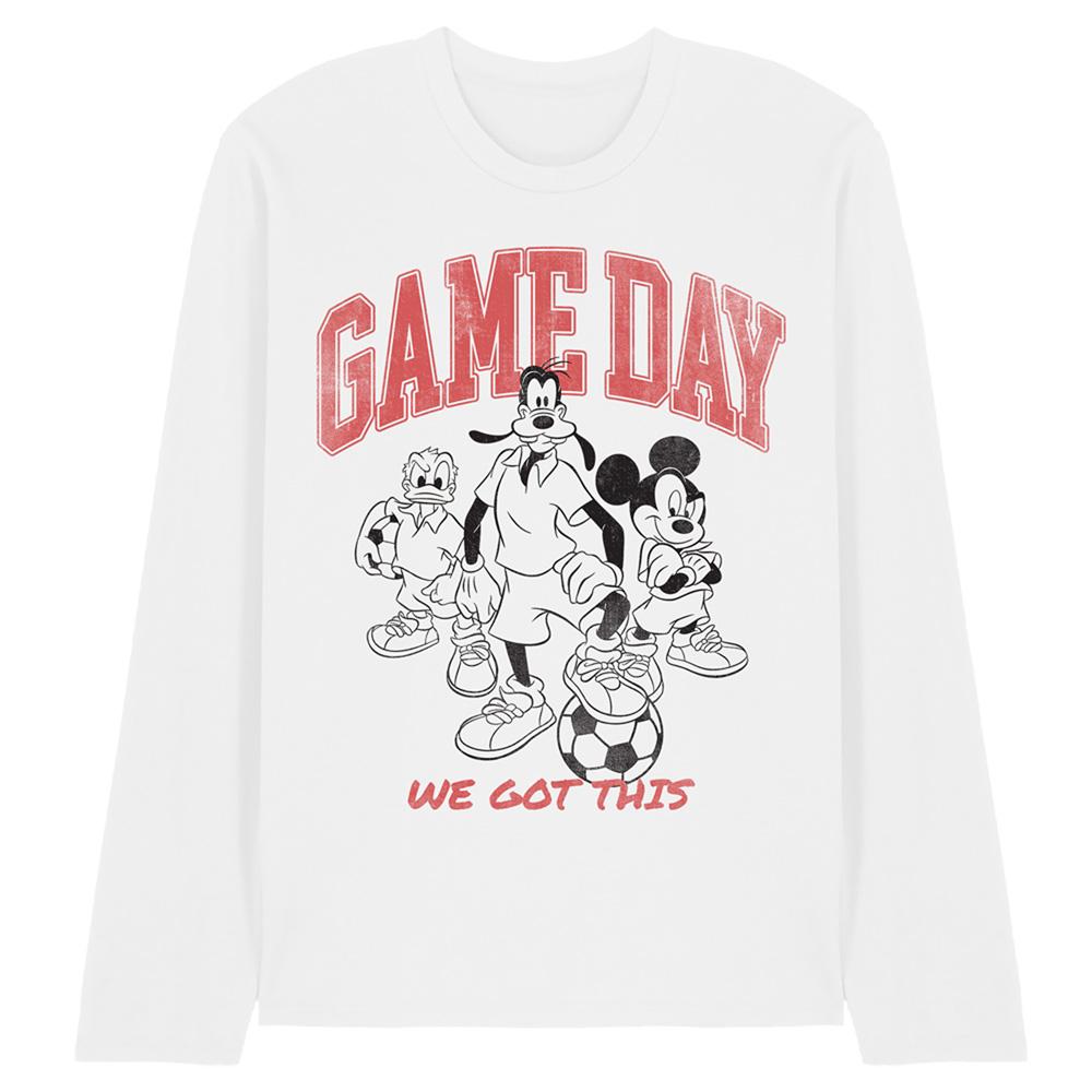 Disney Unisex Adult Game Day Mickey Mouse & Friends Long-Sleeved T-Shirt