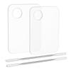 Acrylic Makeup Mixing Palette and Spatula Set - 2-Piece Clear Tray for Portable Foundation, Eyeshadow, Lipstick, and Nail Art