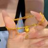24K Sandgold Glückstasche Fransen Perlenarmband Neues Chinesisches Retro Vielseitiges Armband Schmuck Damen