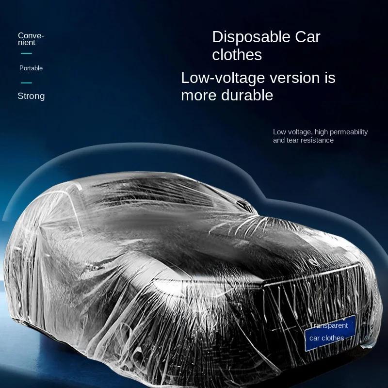 1PC Disposable Car Cover Indoor Dustproof PEVA Car Cover Transparent Soft Scratch-Free Auto Exterior Protector Universal