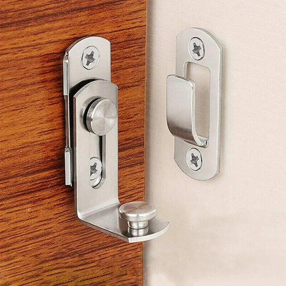 Door Latch Doors Lock 90Degree Right Angle Door Latch Buckle Hasp Sliding Lock Barrel Bolt Hardware Safety Door Bolt