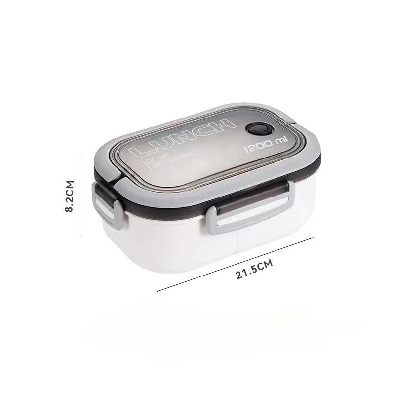 Double-layer Lunch Box Portable Compartment Fruit Food Bowl Microwave Lunch Box with Fork Spoon Picnic Food Storage Container