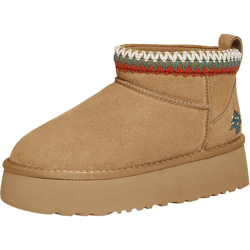TATA Women s Plush Lined Platform Snow Boots 36