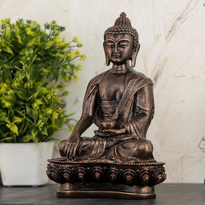 New Buddha Statue Showpiece Idol Home Decor Items for Living Room and Gifts (Antique Copper)