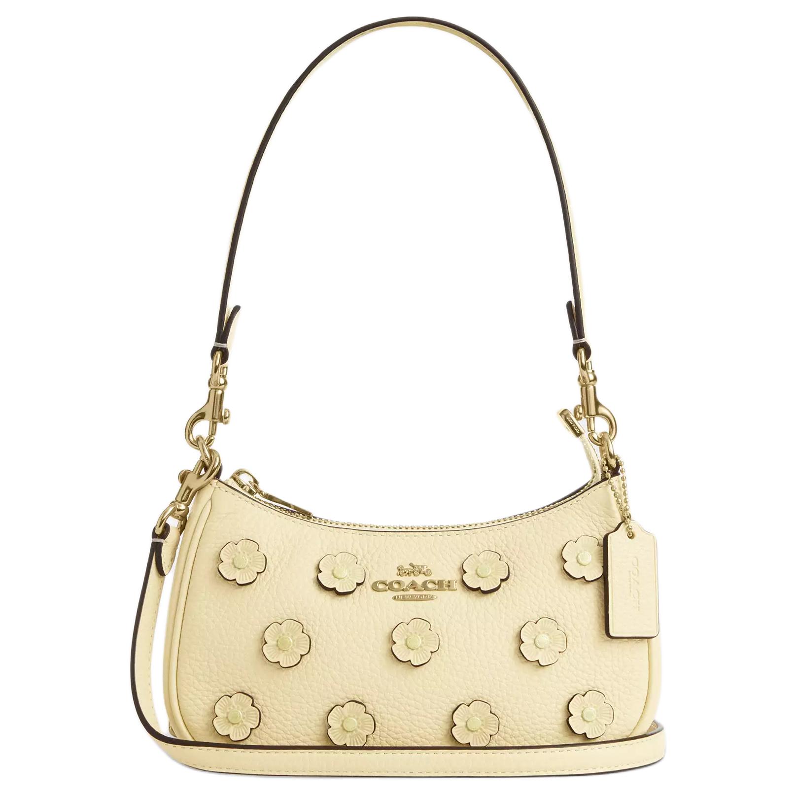 

Coach Teri 20 Floral Appliqué Leather Crossbody Bag Small Women Bags Beige CAJ98-IMXVE Basic Set (Bag+Dust Bag)