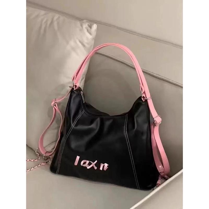 

Рюкзак большой вместимости женский 2024 новый студенческий класс поездка на работу сумка под мышкой повседневная универсальная на плечо сумка-мессенджер чёрный