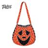Kids Pumpkin Goodie Bags Halloween Trick‑or‑Treat Tote Bag, Ghost Face Candy Handbag, Party Favor Holders Reusable Bag for Costume Accessory