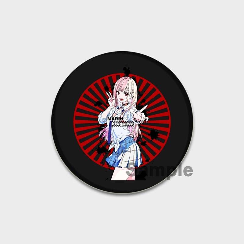 58MM My Dress-Up Darling Anime Brooches Kitagawa Marin Kuroe Shizuku Cosplay Badge Accessories Backpack Clothes Decoration XMAS Gift