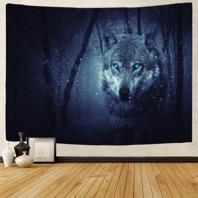 Tapiserie cu peisaj de artă a calului Tapiserie cu geometrie Hippie Decor pentru cameră Decor estetic