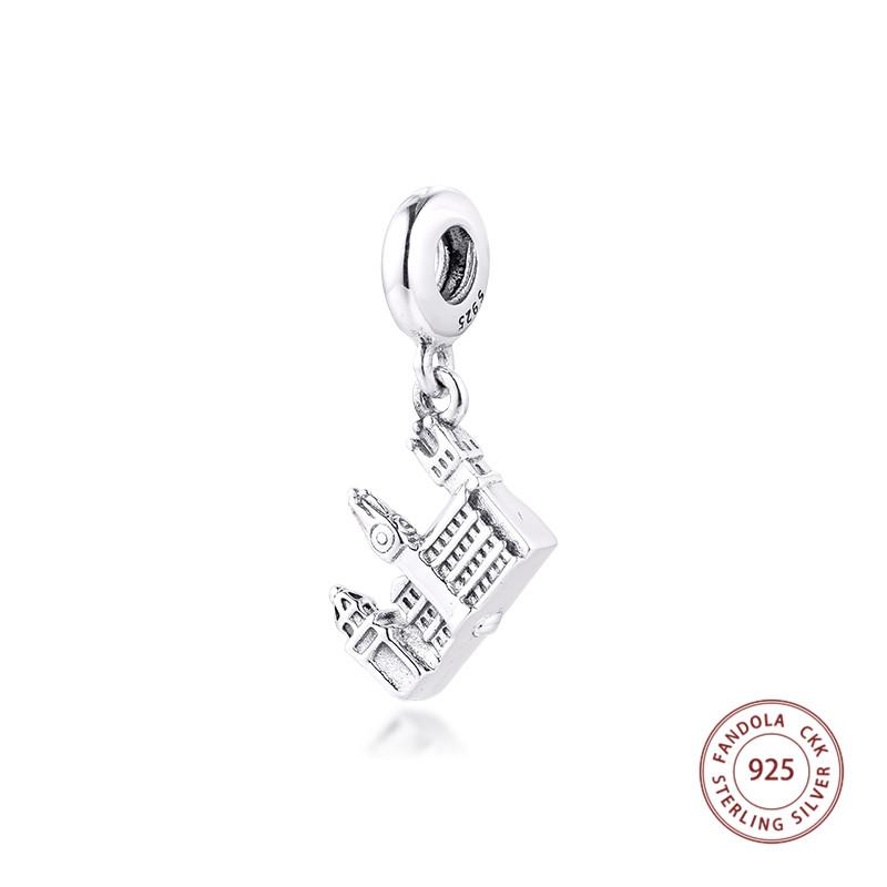 Passar Europa Armband 925 Sterling Silver Prag Karlsbron Dangle Charms Pärlor för kvinnor DIY smyckestillverkning