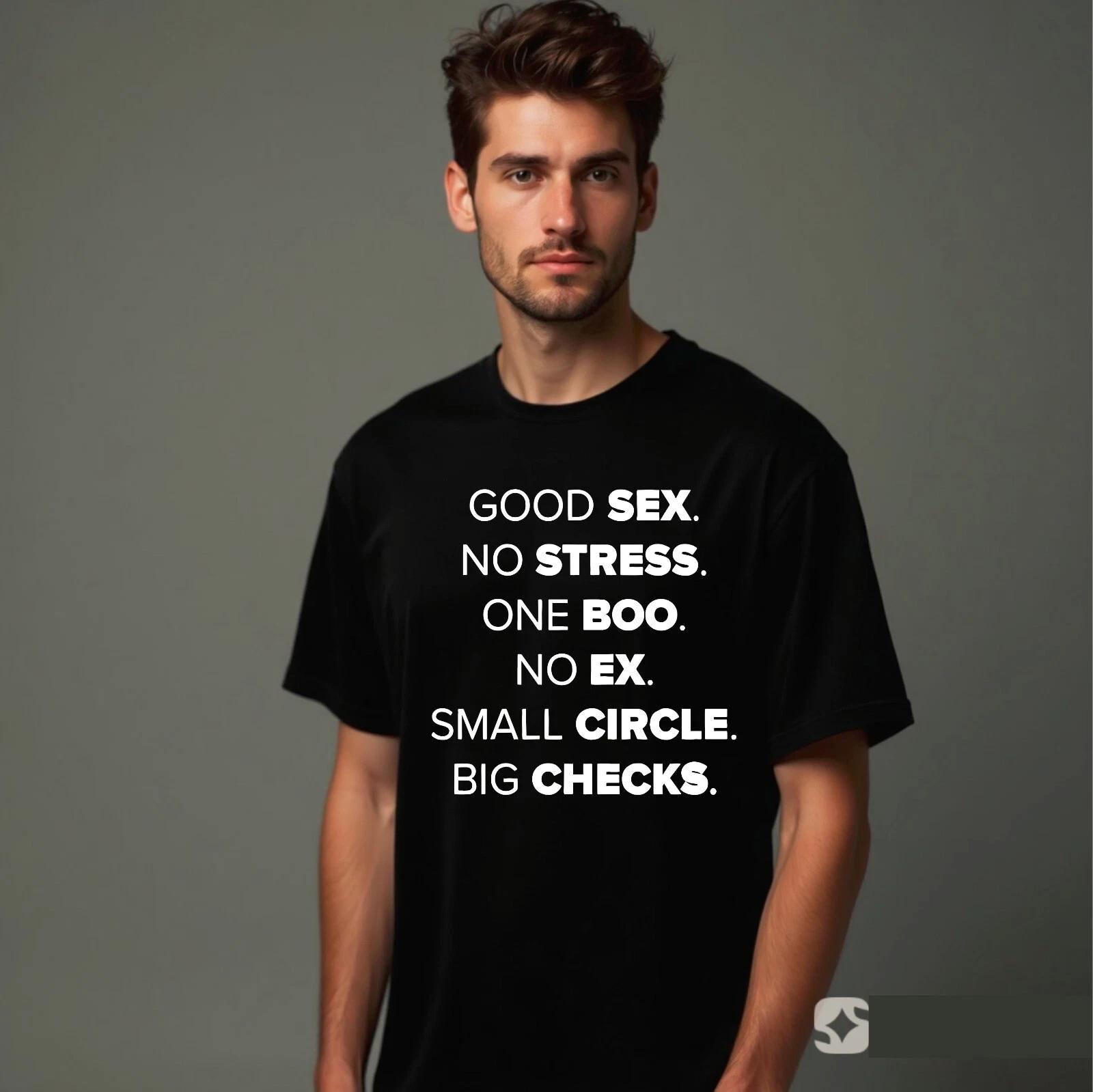 Good Sex No Stress One Boo No Ex T-Shirt, Men s Short Sleeve Adult Tee Top 2XL