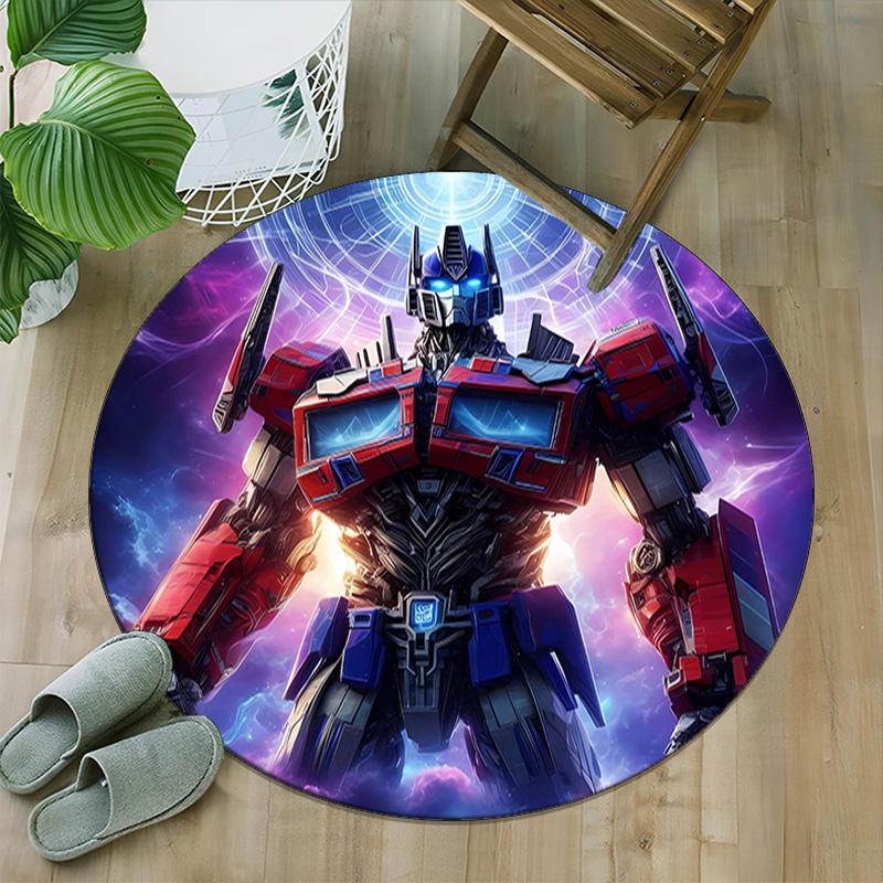 1pc Transformers2 Print Round Carpet Chair Round Carpet Suitable for Bedroom Living Room Home Decorative Carpet