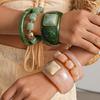Set di Braccialetti Bangle Trasparenti Acrilici Bohemien 3 Pezzi Braccialetti Colorati in Resina Gioielli di Tendenza per Donne Uscita Casual Regalo