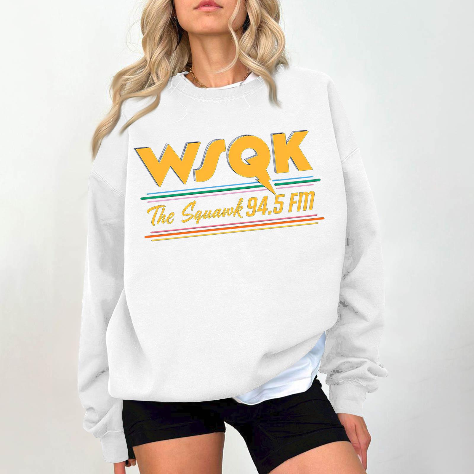 

Женский модный и повседневный свитшот с длинным рукавом, круглым вырезом и принтом S белый