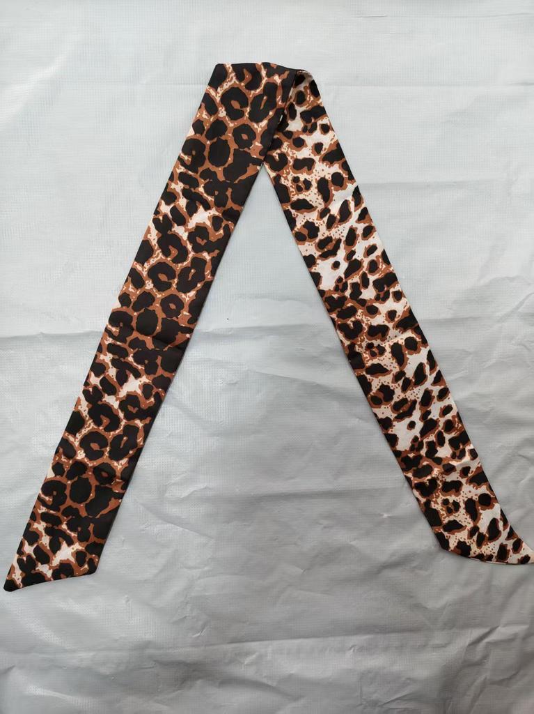 Leopard Print Silk Scarf: Versatile Hair Accessory & Neckerchief