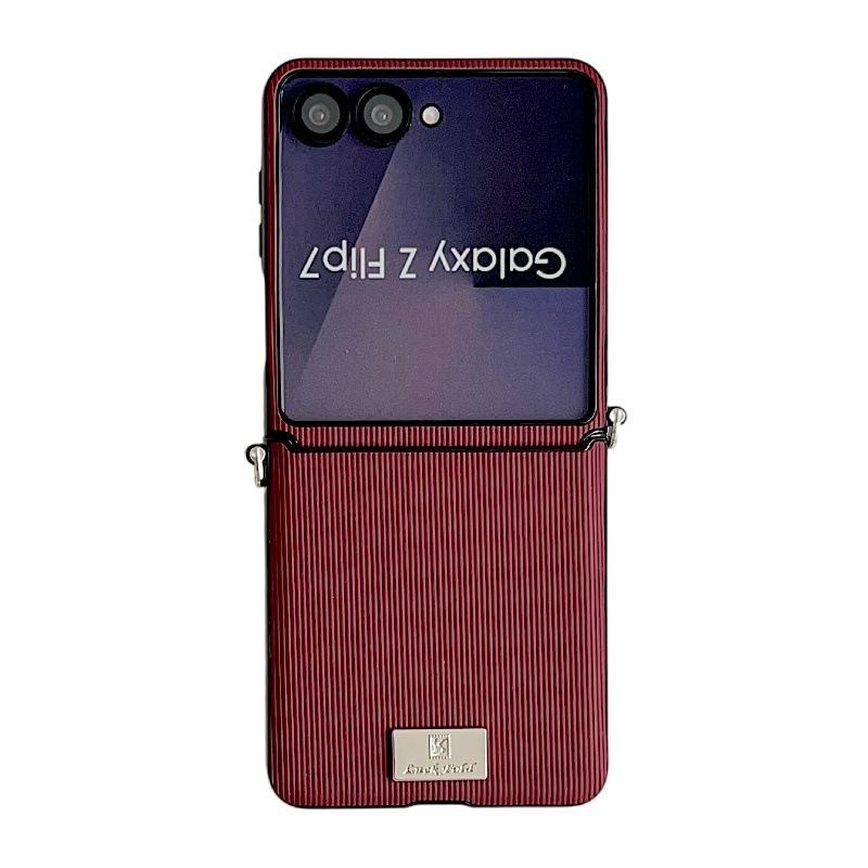 

Stylish Vertical Stripes Samsung Z Flip7 Case: Drop-Proof, Foldable Screen Protection, Anti-Lost Wrist Strap with Lanyard. Samsung Z Flip 5