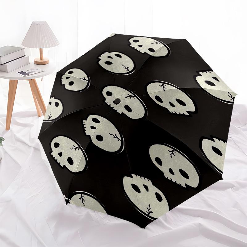 1pc Skull Pattern Design Umbrella with Plastic Handle,Suitable for All Seasons UmbrellaPT520