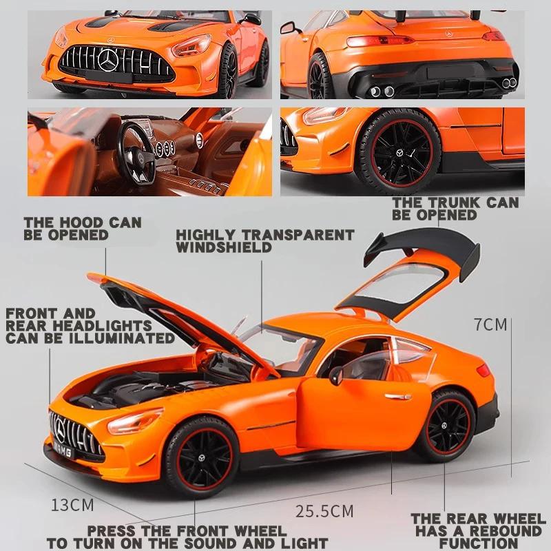 Large 1:18 Mercedes Benz GTR Miniature Alloy Car Collection Simulation Diecast Sound & Light Vehicle Toys Car For Children Gifts