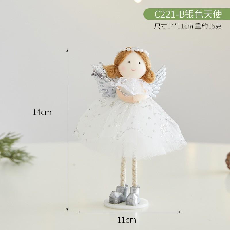 Christmas Angel Girl Doll Ornament With Tulle Skirt Tree Decoration Festive Hanging Decor Gift