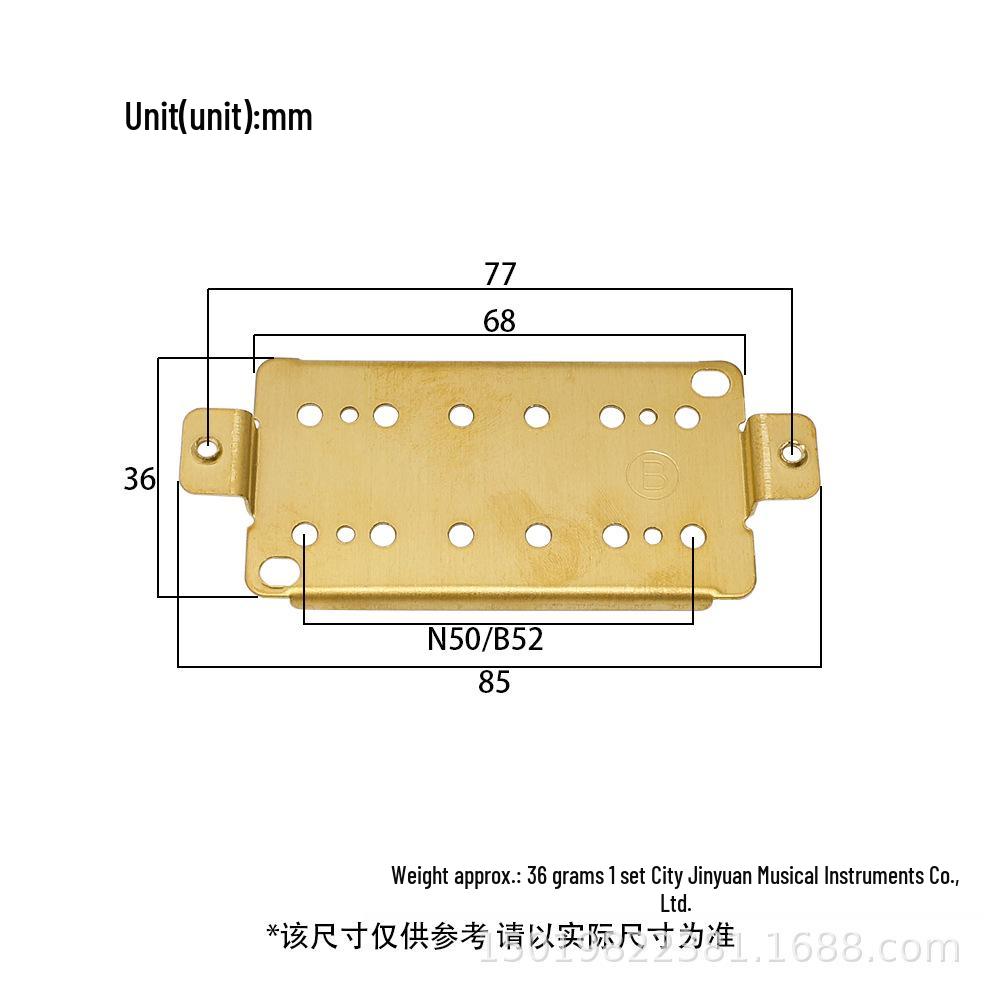 

Electric Guitar Double Coil Pickup with Brass Base and Copper Bottom Plate (50/52MM) Single Row Brass Double Hole 50 (N)