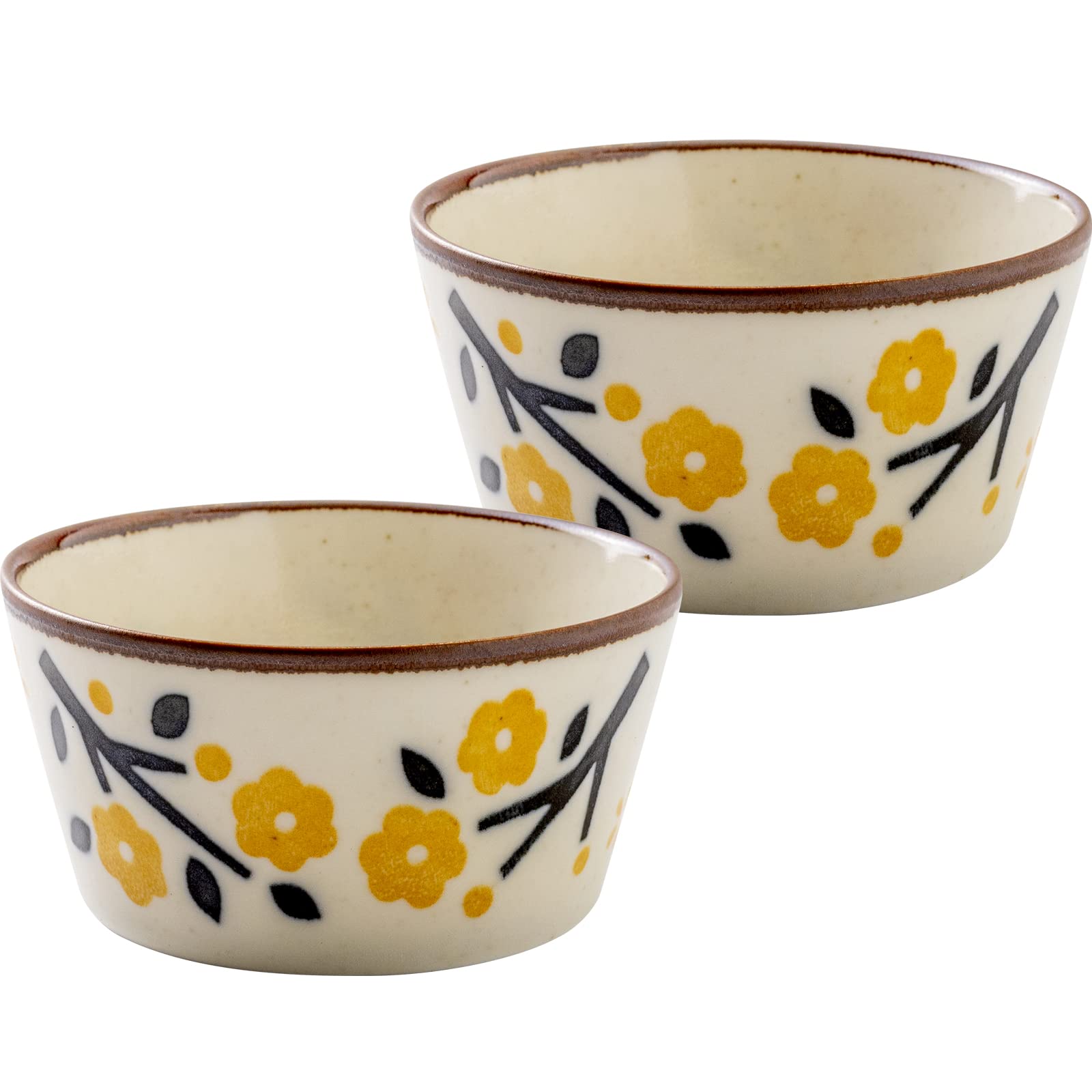 

Minoru Pottery Mino Ware PLANTAREE-KOHARU- 105 Pack Bowl, Yellow, Set of 2, 10.5cm
