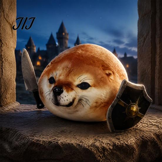 Funny Shiba Plush 35/45CM What The Dog Doing Toy, Plushie, Detachable Comfortable Stuffed Doll Knife Shield Doll, Soft Pillow, Novelty Abstract