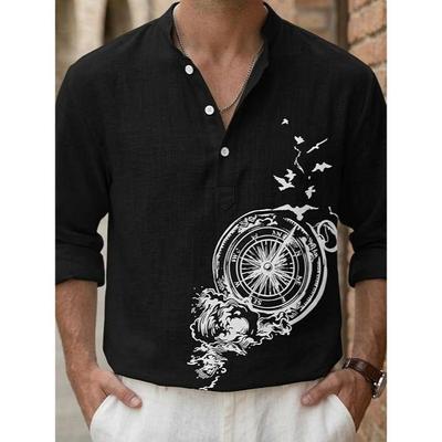 Men's Cotton Blend Mandarin Collar Self One Design Full Sleeve Casual Short Kurta