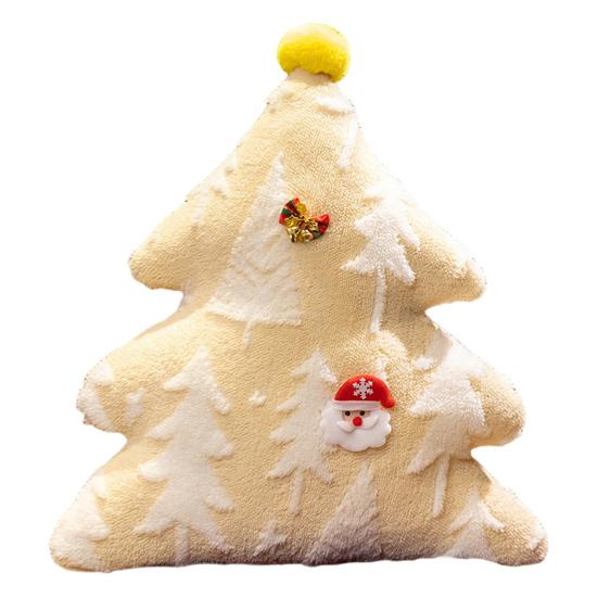 Christmas Tree Plush Pillow Cartoon Stuffed Toy Soft Sofa Cushion Holiday Home Decoration for Couch Bed