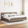 3129821 vidaXL Divan Bed with Mattress Taupe 200x200 Cm Fabric