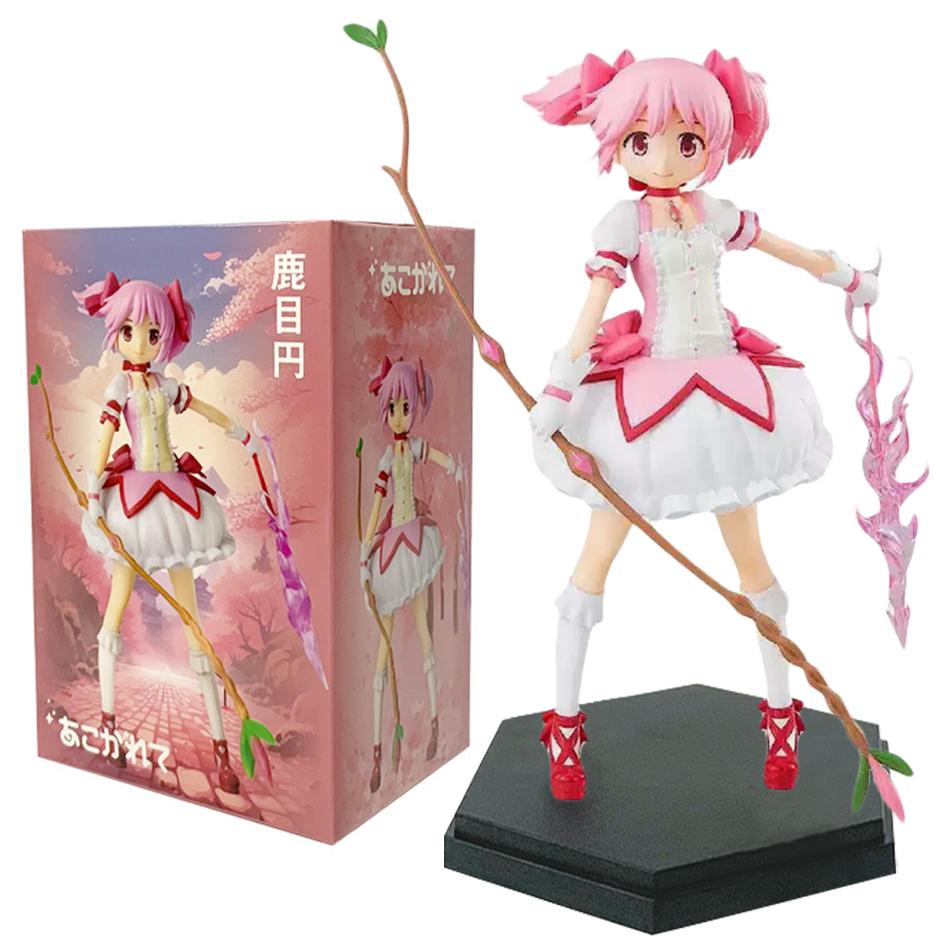 Puella Magi Madoka Magica Kaname Madoka 18cm PVC Actionfigur Kawaii Otaku Sammlung Schreibtischdekoration Weihnachtsgeschenk Modellspielzeug Geschenk