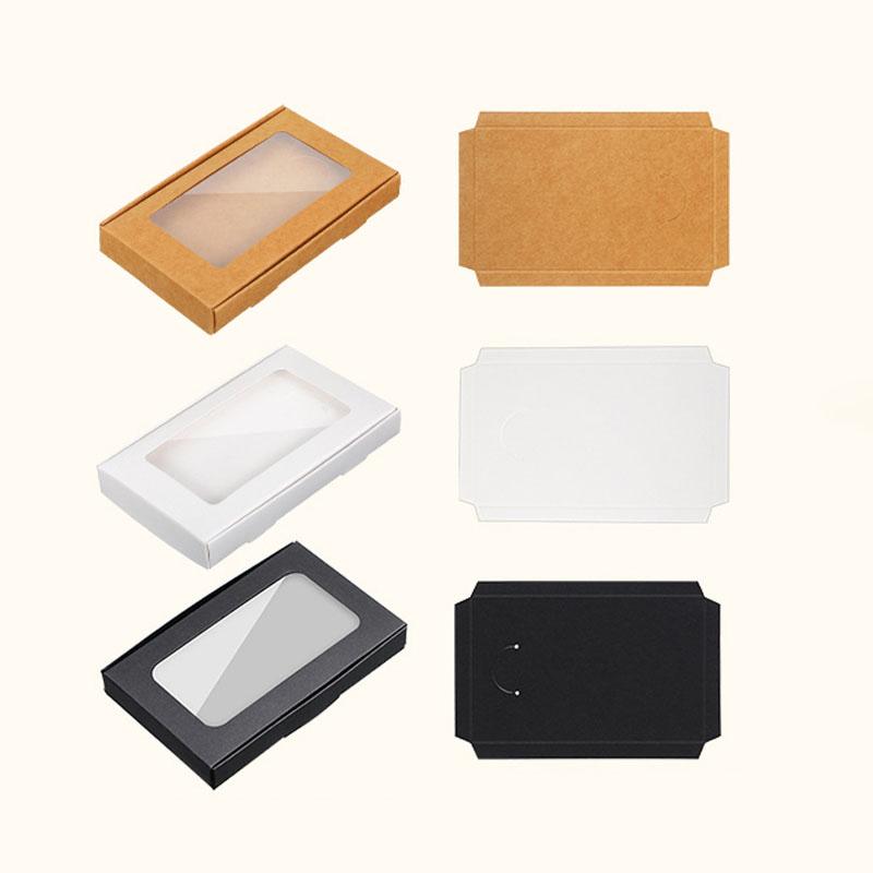 WTEMPO Clear Window Paper Necklace Bracelet Jewelry Packaging Boxes Foldable DIY Earring Keychain Gift Boxes Perfect for Birthday Wedding