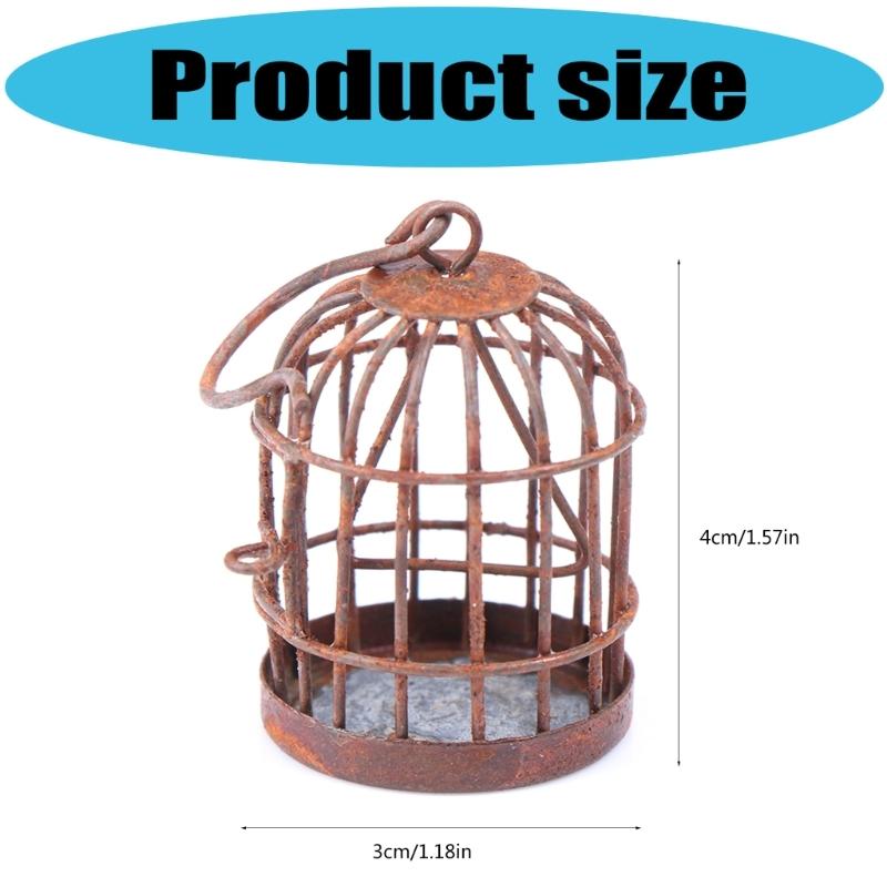 Realistic Bird Cage Miniatures Educational Toy Lovely Birdcage Miniatures Cute Birdcage Room Office Cab Decors
