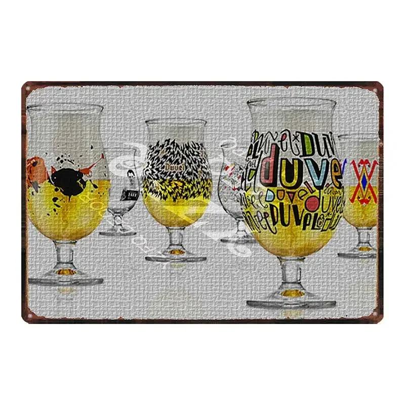 Vintage Belgian Beer Metal Tin Sign  ORVAL Chimay Retro Wall Decor for Kitchen Restaurant Home  Art Poster DUA