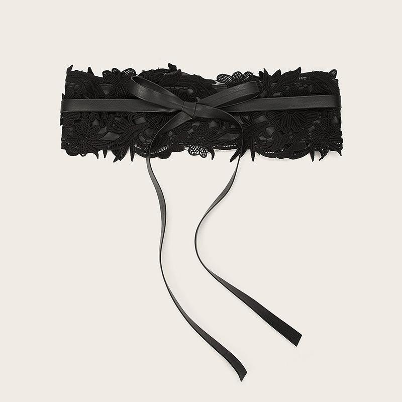 Elegant and Exquisite Ladies' Lace Flower Waist Seal Water-soluble Lace Lace Tie Ladies' Wide Waist Belt