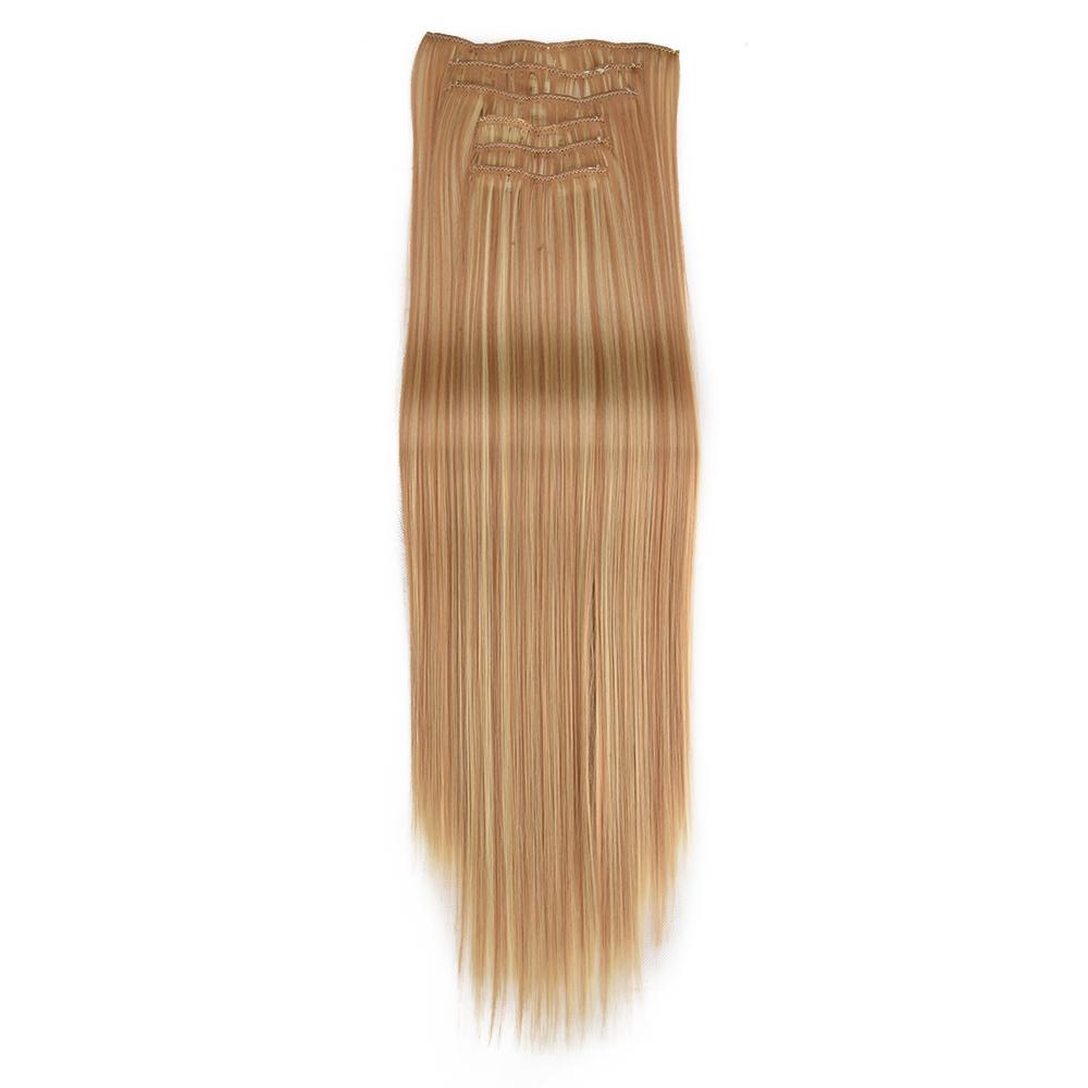 6Pcs/Set Clip-in Hair Extensions Long Straight Hair for Full Head Synthetic Hairpiec for Women Ladies