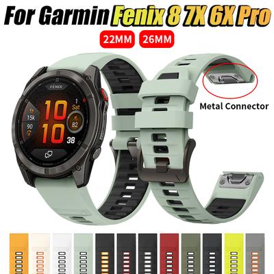 QuickFit 22mm 26mm Silicone Strap For Garmin Fenix 8 Pro 7X 7 6 6X Pro 5 5XPlus/Epix Pro Gen 2 51mm 47mm Bracelet Watchbands