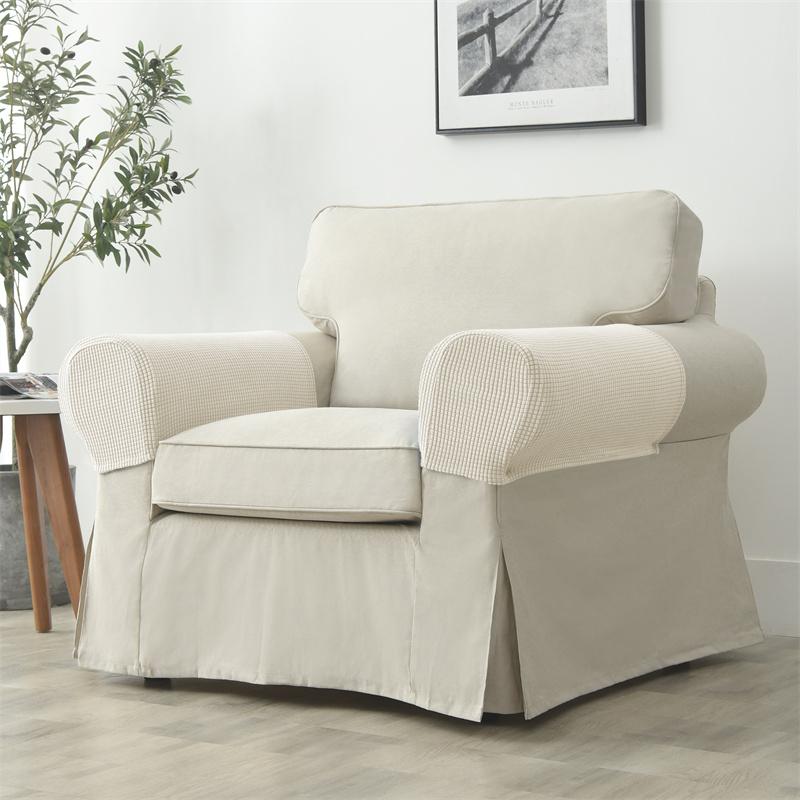 2 Stück/Set Dehnbarer Sofa-Armlehnenbezug Jacquard Staubschutz Couch Sessel Armlehnenbezug Möbel-Schutzhülle für Heimdekoration